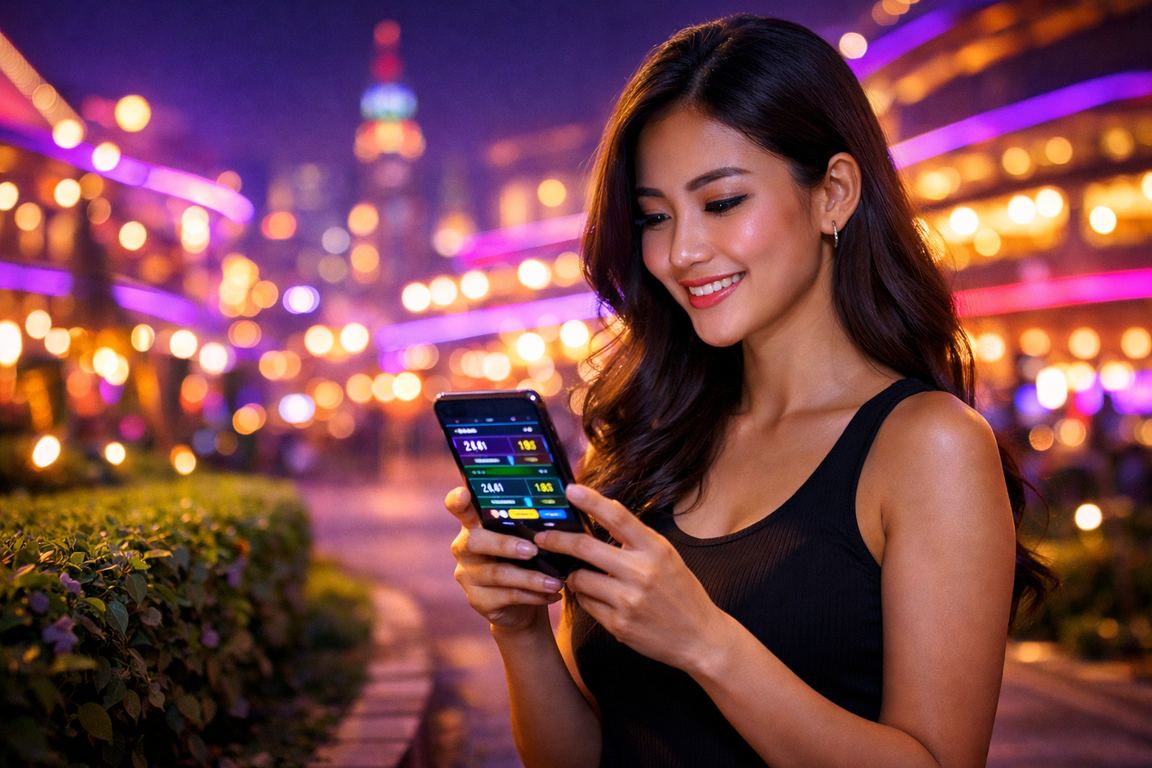 Pengguna Malaysia bermain kasino di telefon pintar